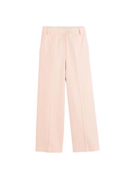 Pantalones de lino de algodón La Redoute Collections rosa