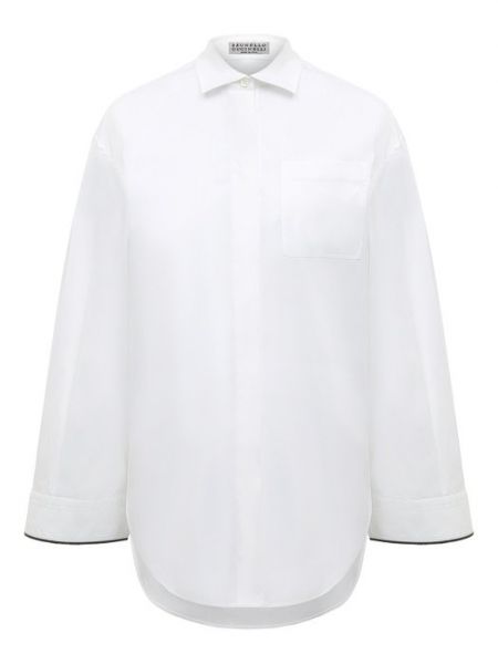 Хлопковая блузка Brunello Cucinelli белая