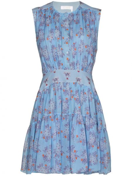 Mini vestido de flores con estampado Chloé azul