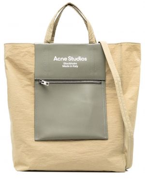 Borsa shopper con stampa Acne Studios verde