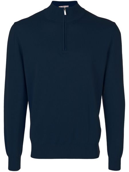 Pullover mit reißverschluss Canali blau