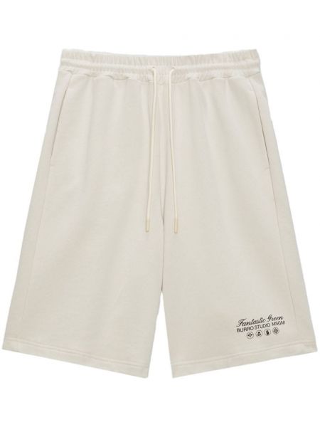 Shorts aus baumwoll mit print Msgm beige