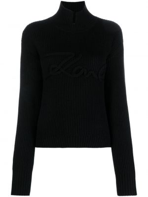Dzianinowy sweter Karl Lagerfeld czarny