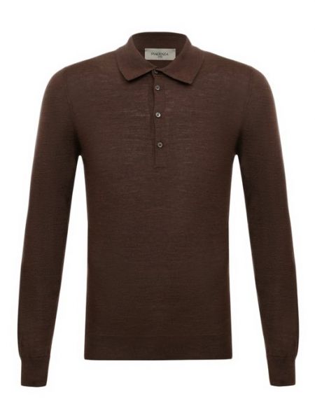 Шерстяное поло Piacenza Cashmere коричневый