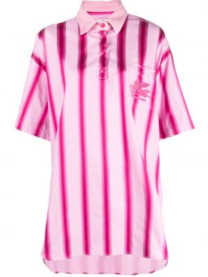 Camicia ricamata a righe Etro rosa