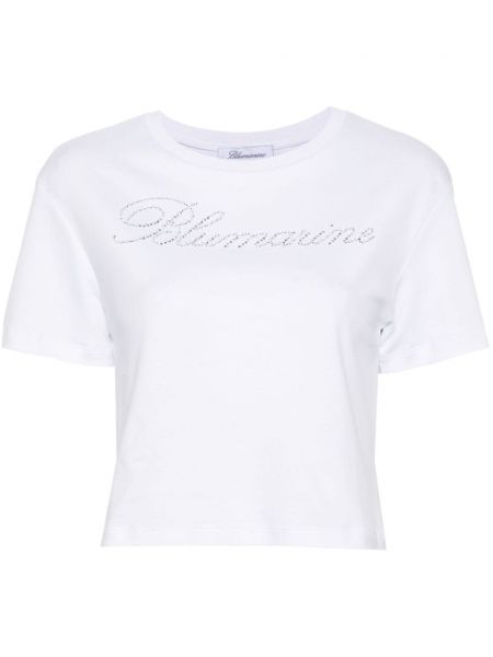 Βαμβακερή μπλούζα Blumarine λευκό