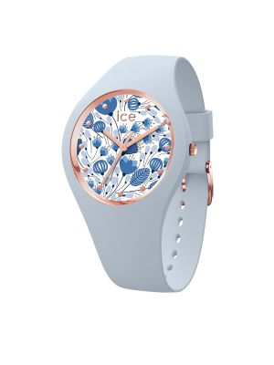 Zegarek w kwiatki Ice Watch niebieski