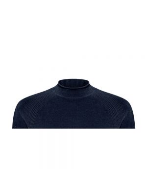Jersey cuello alto de terciopelo‏‏‎ de tela jersey Rrd azul