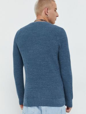 Pamut pulóver Superdry kék