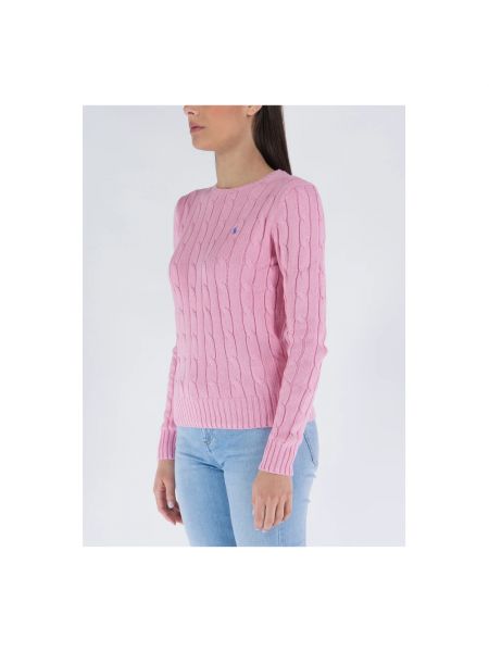 Dzianinowy sweter Polo Ralph Lauren różowy
