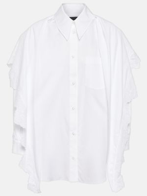 Bombažna srajca z vezenjem Simone Rocha bela
