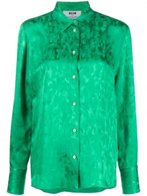 Bluza s potiskom z abstraktnimi vzorci Msgm zelena
