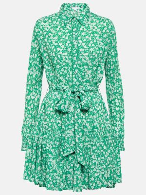 Платье-рубашка с принтом Poupette St Barth зеленое