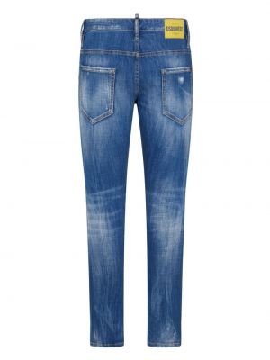 Slim fit skinny džíny s oděrkami Dsquared2 modré