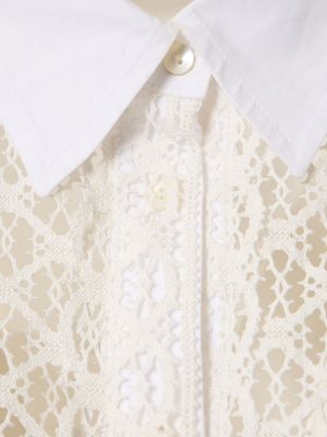 Βαμβακερό πουκάμισο με κέντημα Ermanno Scervino λευκό