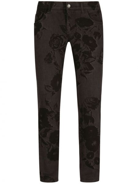 Skinny fit džínsy s potlačou Dolce & Gabbana