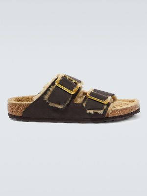 Sandale din nubuc Birkenstock maro