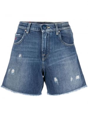 Obrabljene kratke jeans hlače Jacob Cohën modra