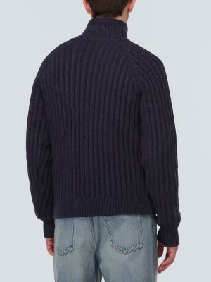 Vuneni džemper s patentnim zatvaračem Loewe plava