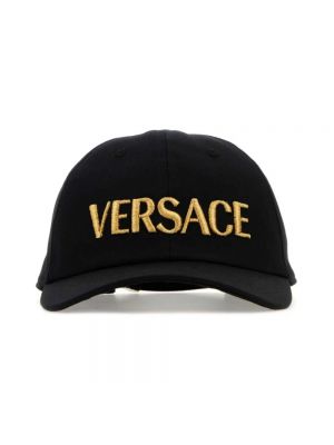 Cap aus baumwoll Versace schwarz