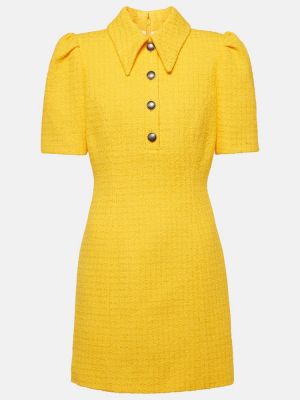 Tvídové šaty Alessandra Rich žluté