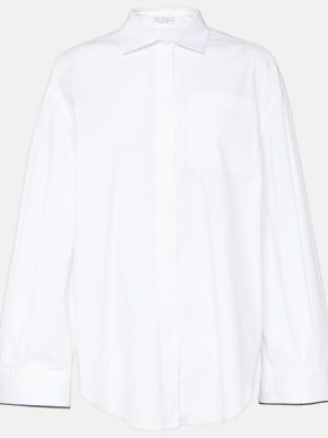 Bavlněná košile Brunello Cucinelli bílá