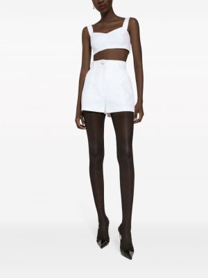 Shorts taille haute en jacquard Dolce & Gabbana blanc