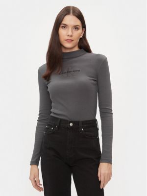 Блуза слім Calvin Klein Jeans сіра