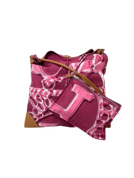 Jedwabna torba na ramię Hermès Vintage różowa