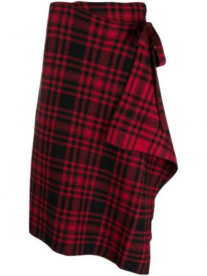 Spódnica midi w kratkę asymetryczna Polo Ralph Lauren