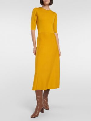 Кашемировое шелковое шерстяное платье Gabriela Hearst желтое