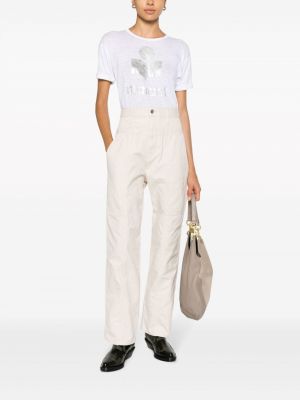 Bavlněné rovné kalhoty Isabel Marant