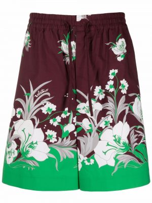 Kratke hlače s cvetličnim vzorcem s potiskom Valentino Garavani