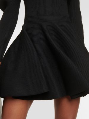 Vlněné mini sukně Alaã¯a černé