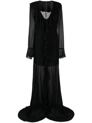 Вечерна рокля от шифон De La Vali черно