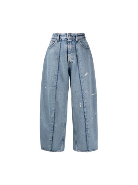 Oversize jeans 7/8 mit fransen Mm6 Maison Margiela blau