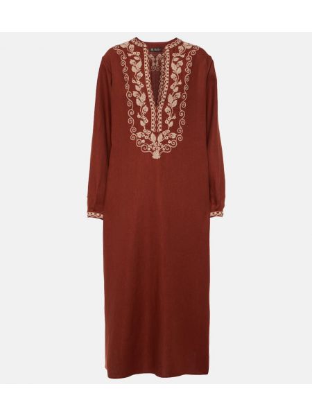 Keten kaftan Loro Piana kırmızı