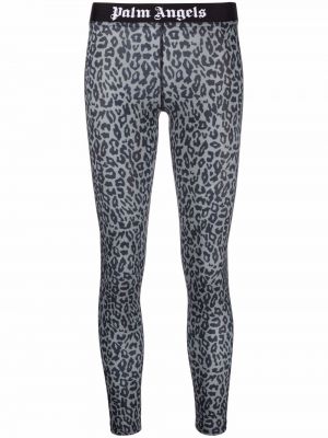 Leopard trykt stretch bukser Palm Angels svart