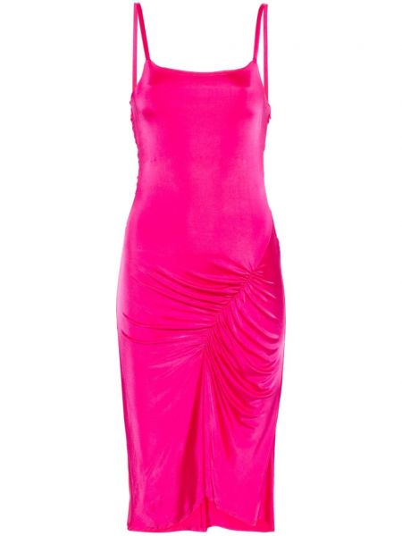 Midi haljina s draperijom Marine Serre ružičasta