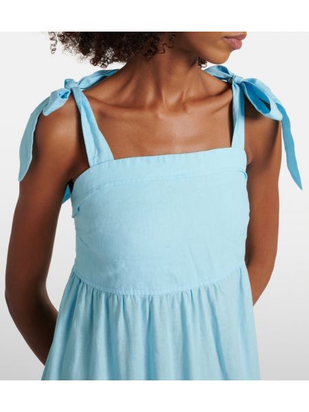 Λινή μάξι φόρεμα Heidi Klein μπλε
