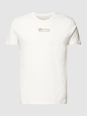 Koszulka bawełniana z nadrukiem Alpha Industries biała