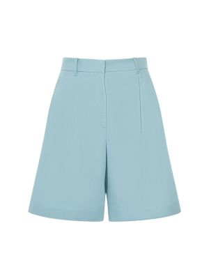Leinen shorts aus baumwoll Weekend Max Mara himmelblau