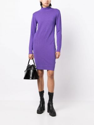 Koktejlové šaty s otevřenými zády Karl Lagerfeld fialové
