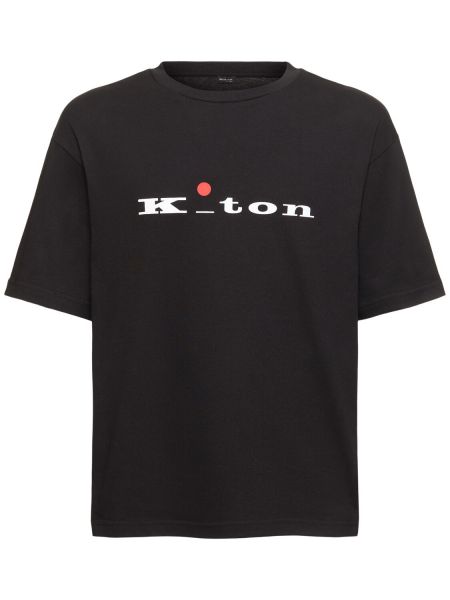 Camiseta de algodón Kiton negro