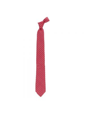 Czerwony jedwabny krawat z wzorem paisley Churchs