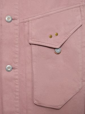 Giacca di jeans di cotone Objects Iv Life rosa