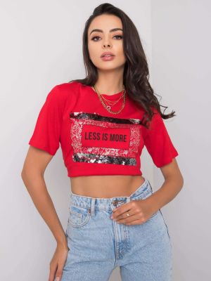 Majica z napisom Fashionhunters rdeča