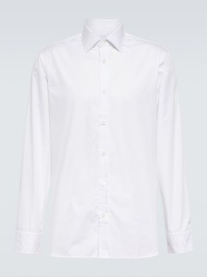 Casual bavlnená košeľa s dlhými rukávmi Burberry - biela
