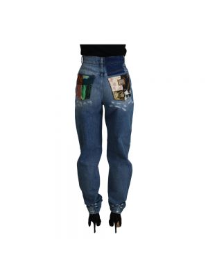 Vaqueros skinny desgastados de algodón bootcut Dolce & Gabbana azul