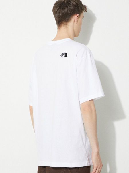 Tricou din bumbac oversize The North Face alb